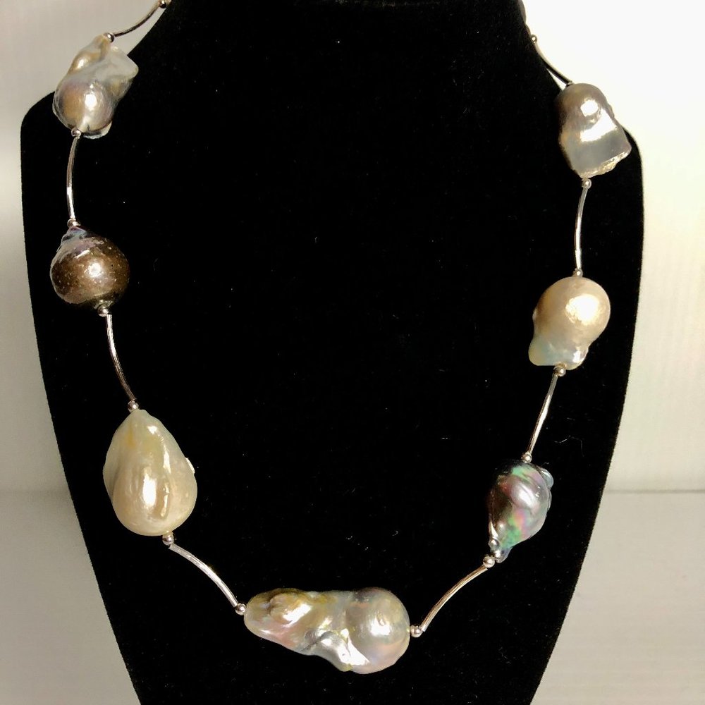 Stainless steel snake chain with large Freshwater